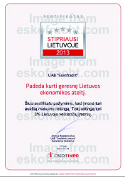 Certificate Strongest in Lithuania 2013