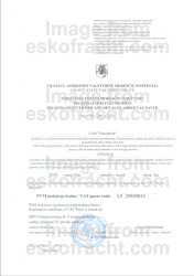 Registration Certificate of VAT Payer (2009)